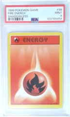 V1947: 1999: Fire Energy: 98/102: Shadowless: Game: PSA: 9: MINT: 103769454